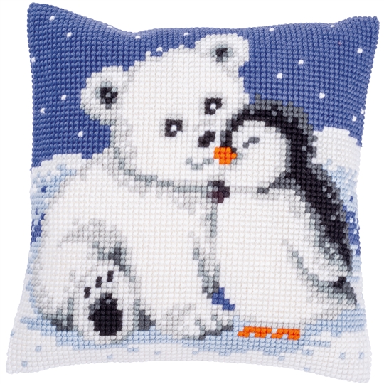 Polar Bear and Penguin Cushion 
