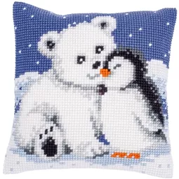 Polar Bear and Penguin Cushion 