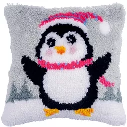 Penguin Latch Hook Cushion 