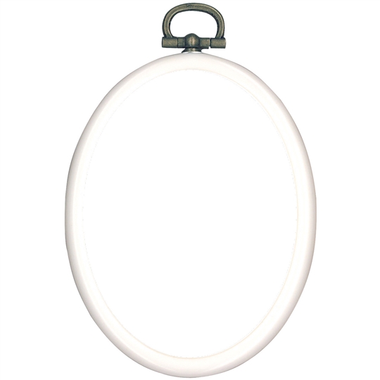 Permin White Mini Flexi Hoop Oval 7cm x 9cm