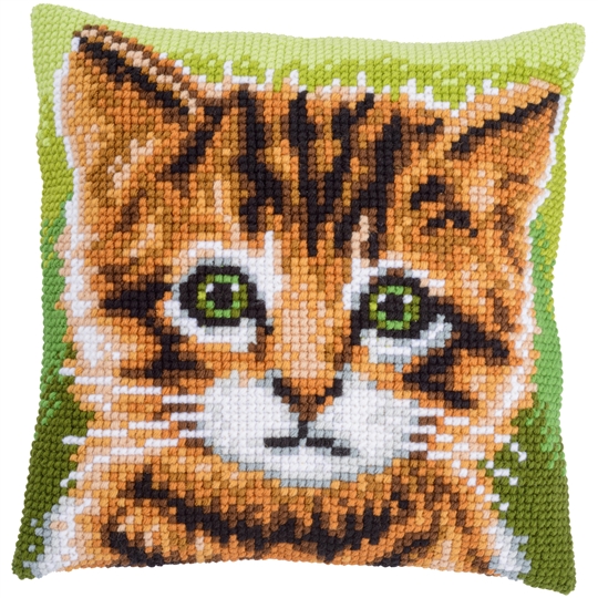 Green Eyed Kitten Cushion 