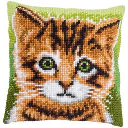 Green Eyed Kitten Cushion 