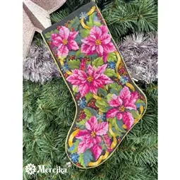 Pink Poinsettia Stocking