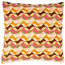 Retro Waves Longstitch Cushion