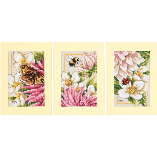 Pink Silk Dahlia Greetings Cards