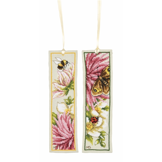 Pink Silk Dahlia Bookmarks