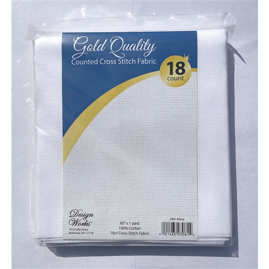 Design Works 18 count White Aida 60 x 36 Inches Premium