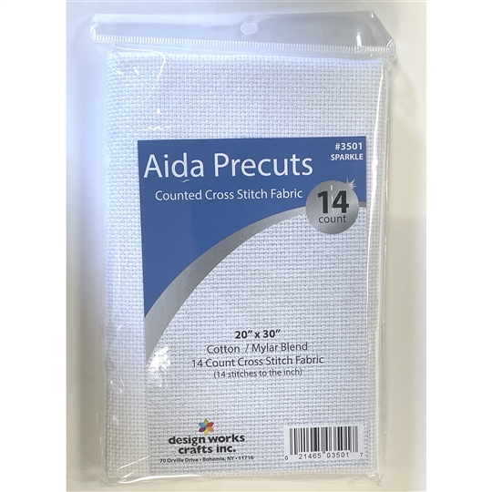 Design Works 14 count Sparkle White Aida 20 x 30 Inches