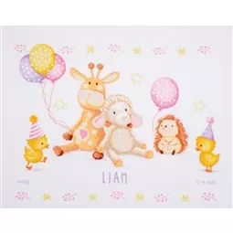 Animal Party Birth Sampler