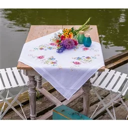 Violets Stamped Tablecloth