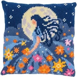 Girl with Moon Cushion