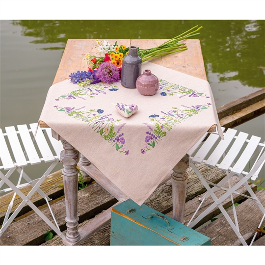 Purple Garden Splendor Tablecloth
