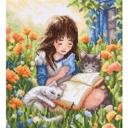 Relaxing in the Garden -Evenweave