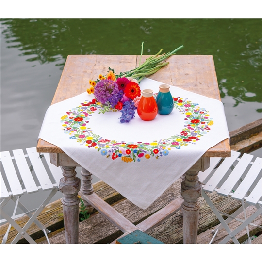 Colourful World of Flowers Tablecloth