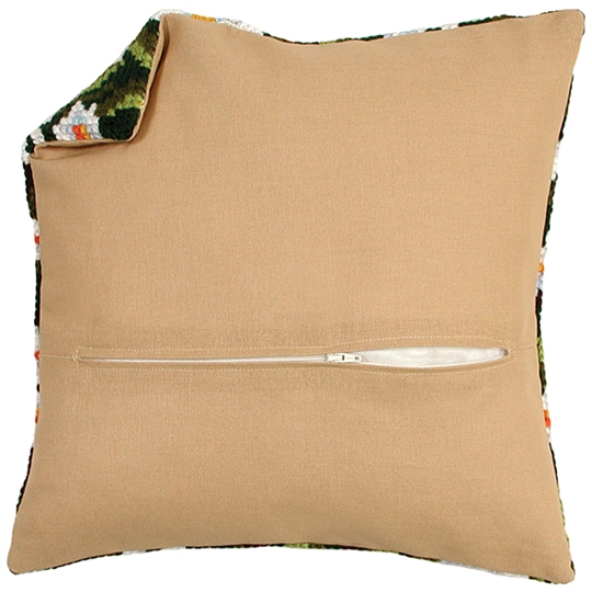 Cushion back with zipper - beige set of 2