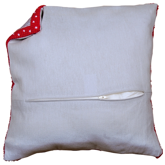 Cushion back with zipper - grey set of 2
