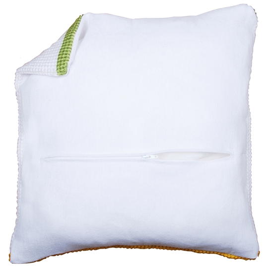 Cushion back with zipper - white set of 2
