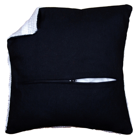 Cushion back with zipper - black set of 2