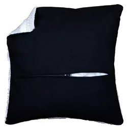 Cushion back with zipper - black set of 2