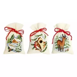 Christmas Scene Bags - Set of 3
