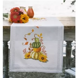 Pumpkin and Leaves Runner