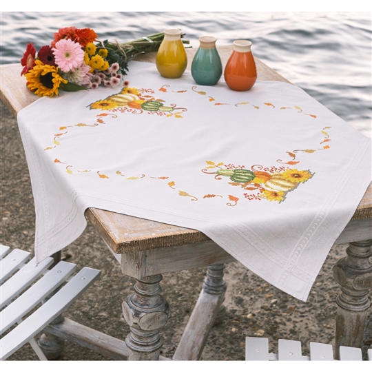 Pumpkin with Leaves Tablecloth