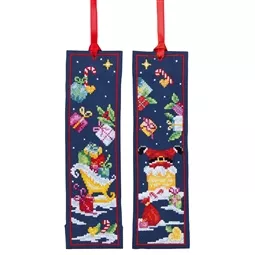 Santa and Sleigh Bookmarks Set of 2