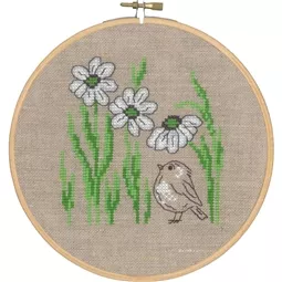 Bird and White Flowers