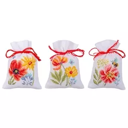 Poppies and Wildflowers Bags - set of 3