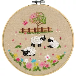 Sheep in the Meadow with Hoop