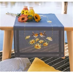 Robins and Yellow Flowers Runner