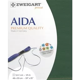 Zweigart 14 Count Aida Pre-Cut - Christmas Green