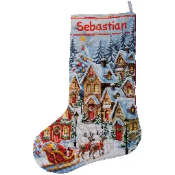 A Village Aglow Stocking