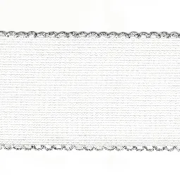 Zweigart 14 count Aida Band 50mm - White/Silver