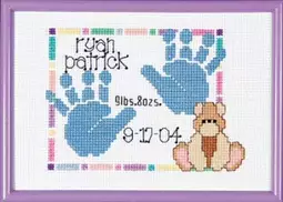 Baby Handprints Birth Announcement