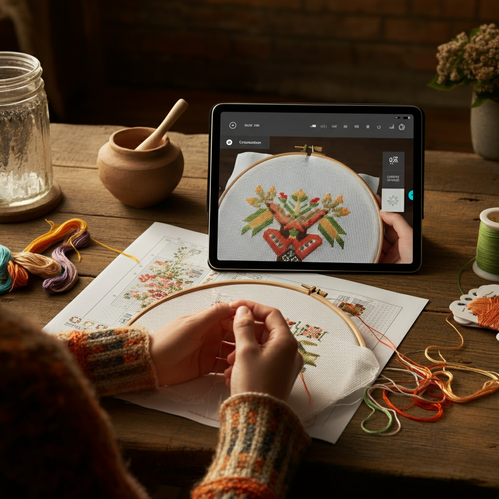 Cross Stitching with App